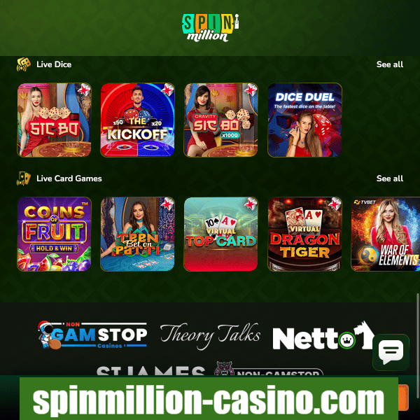 Jeux de dés et de cartes en direct